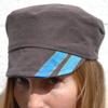 Brown Denim and Pin Stripes P-Town Cap