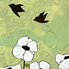 Birds and White Flowers
