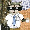 working-raccoon-card